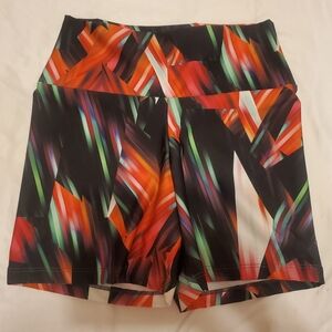 Women's Athletic Shorts - Multicolor Abstract Design
